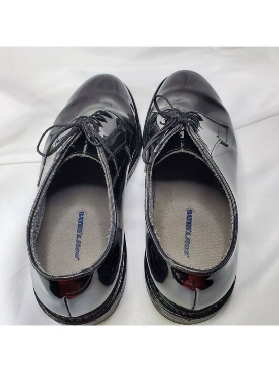 Bates High Gloss Black Oxford Dress Shoes Military Duty Mens 9.5E Vibram Leather main image 10